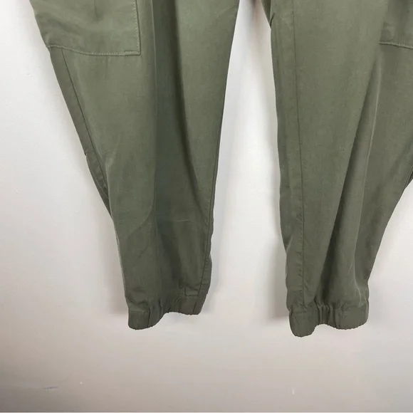 Banana Republic Green Pants Stretch Elastic Waist Pockets Zipper Comfort Size S - Picture 4 of 6